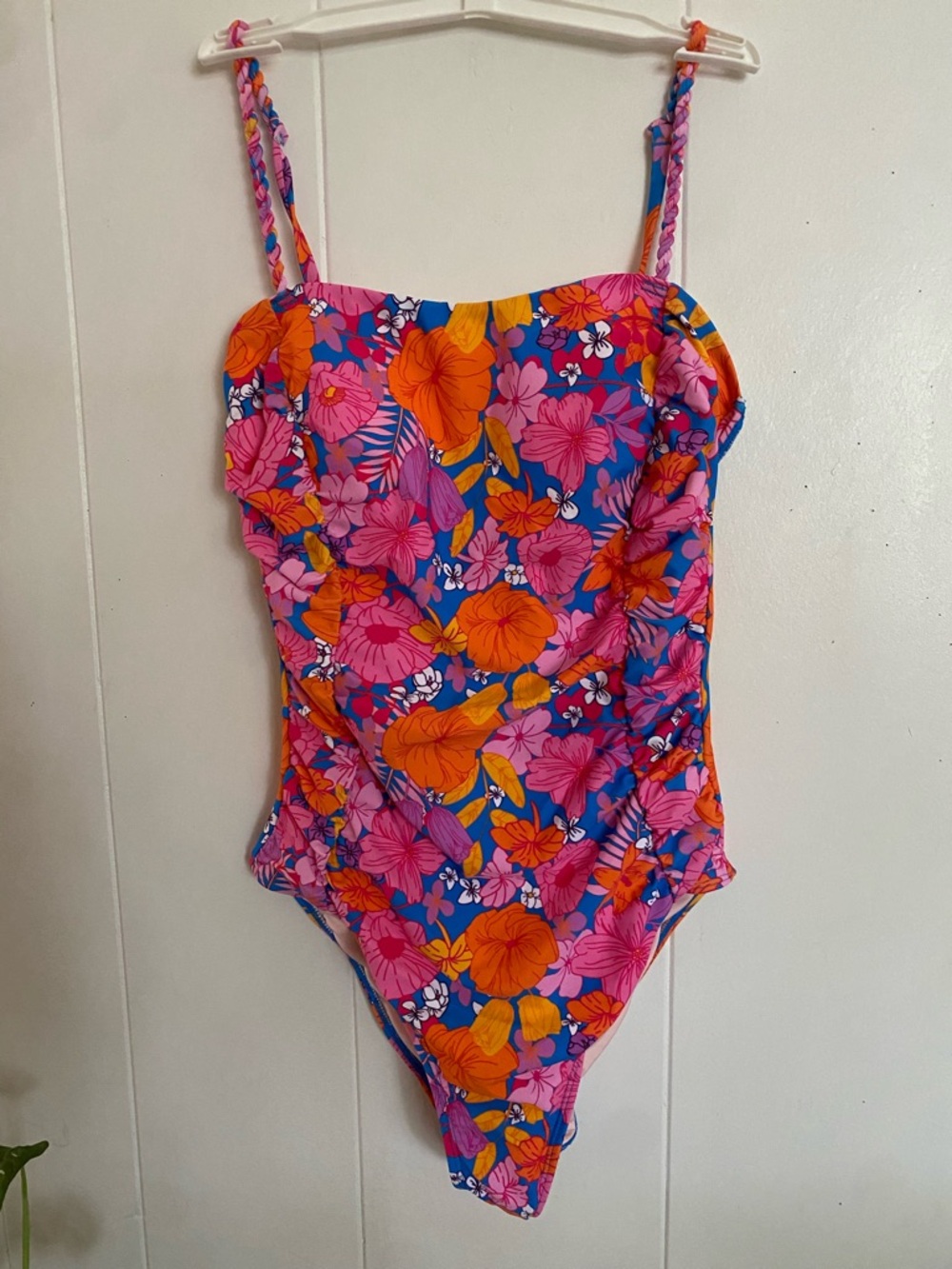 Cupshe Bright Floral One-Piece Swimsuit - Pink, Orange & Blue